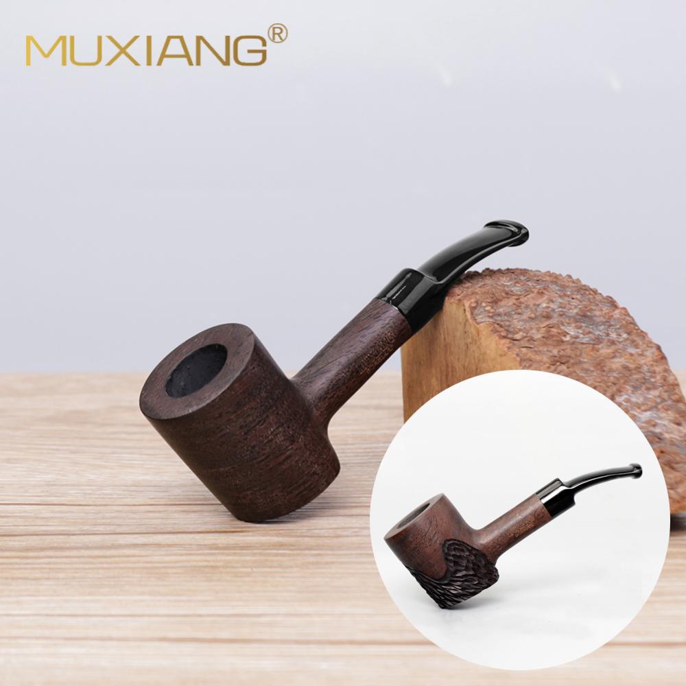 木香黑檀木烟斗实木烟斗烟丝9mm过滤木质烟斗直柄锤子斗来图可做