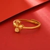 Chuangmei Jewelry's 24K gold four-leaf clover open ring is a unique and retro design for women's wedding rings Specification image