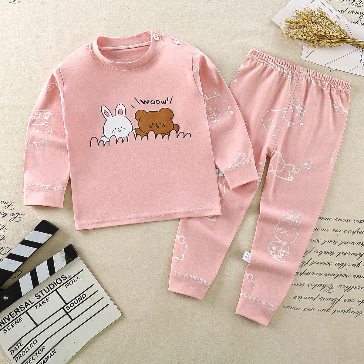 Children's Underwear Set Cotton Pajamas Girls Baby Long Johns Cotton Boys Homewear Children's Clothing Wholesale Application Scenario