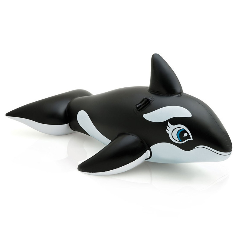 Wholesale of INTEX58561 children's orca inflatable ride cartoon-shaped water play toys with handles on water Item Picture