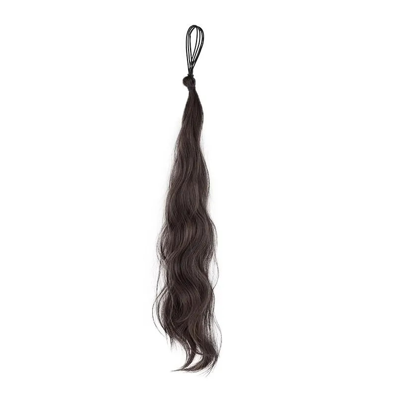 High-temperature silk bun hair wig ponytail hair bundle matte silk lazy person's bun hair simple hair bundle fluffy hair hoop for curly girls Item Picture