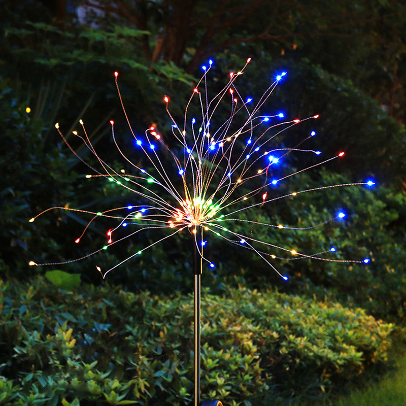 led solar ground smoke lamp, outdoor waterproof lamp, courtyard garden dandelion reed step decorative color lamp Application Scenario