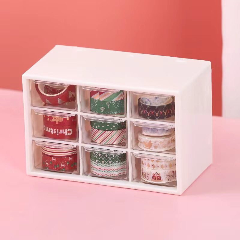 Girl heart nine grid dustproof drawer type storage box Desktop stationery jewelry account cosmetics storage students Application Scenario