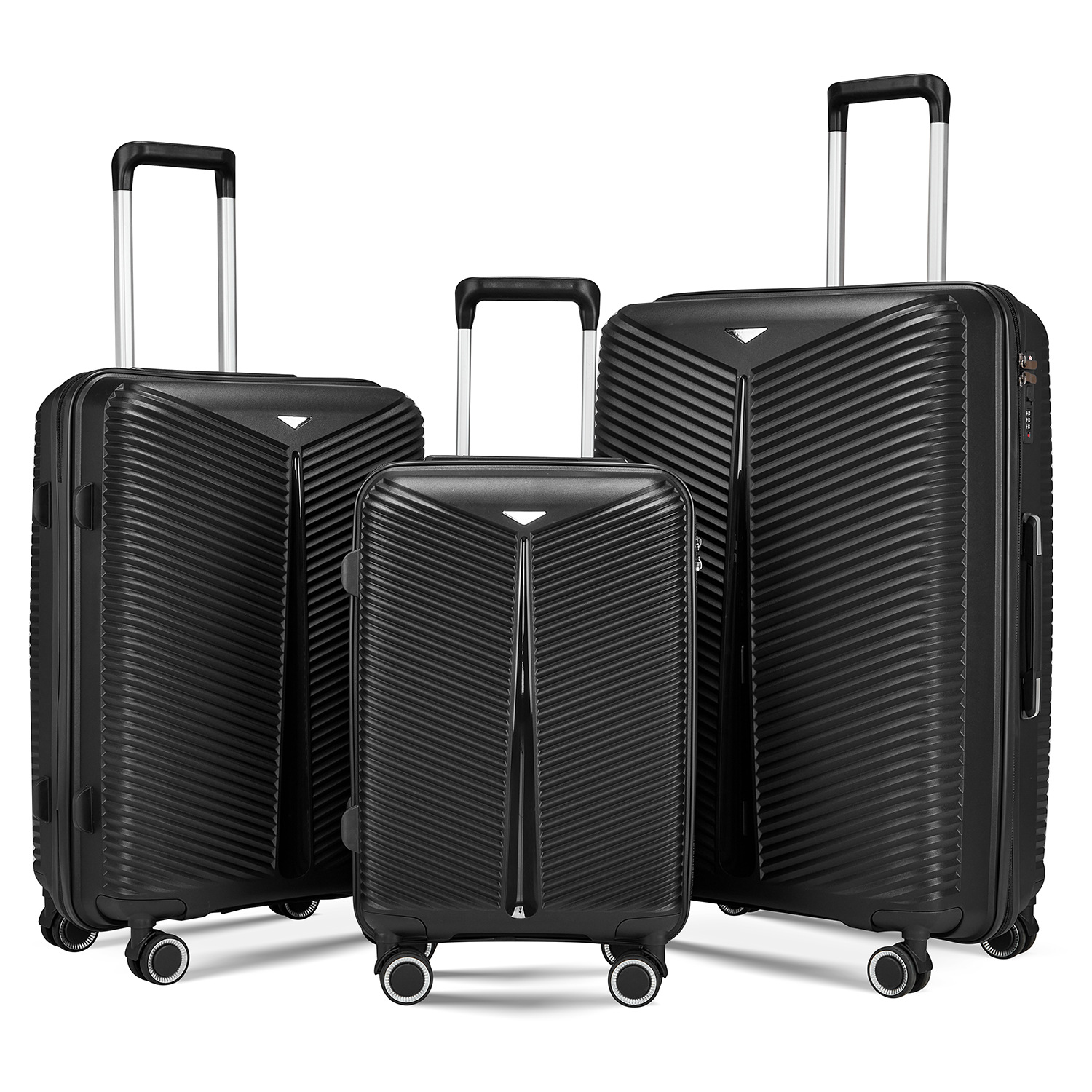 外贸PP密码万向轮行李箱三件套装旅行登机箱可扩展大容量拉杆箱包详情图3