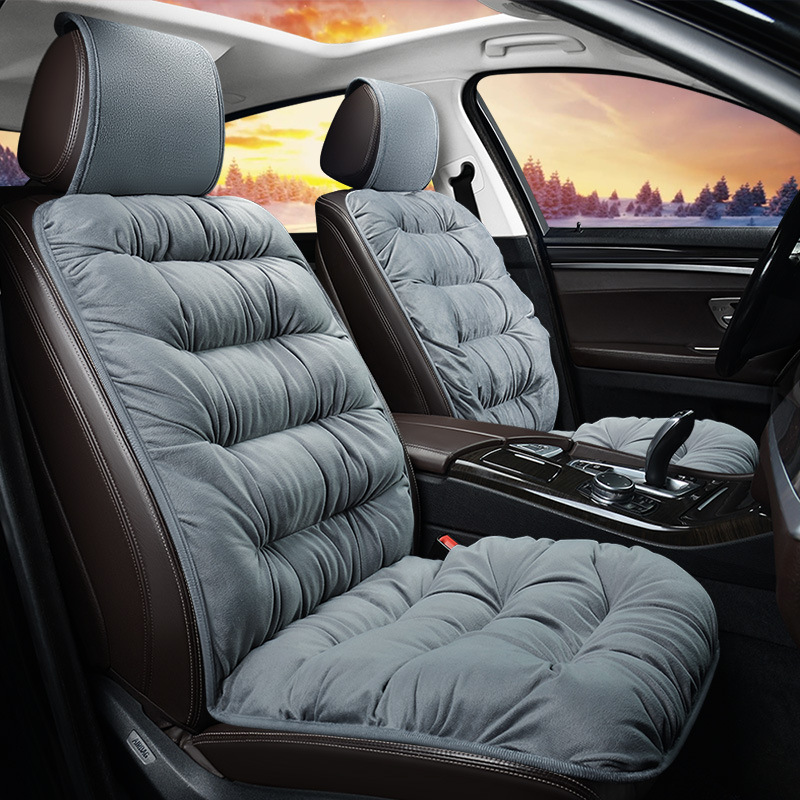 New Autumn And Winter Extra Thick Plush Cushion Car Cushion Plush Single Car Cushion Seat Cover Back Three-Piece Set Specification drawing