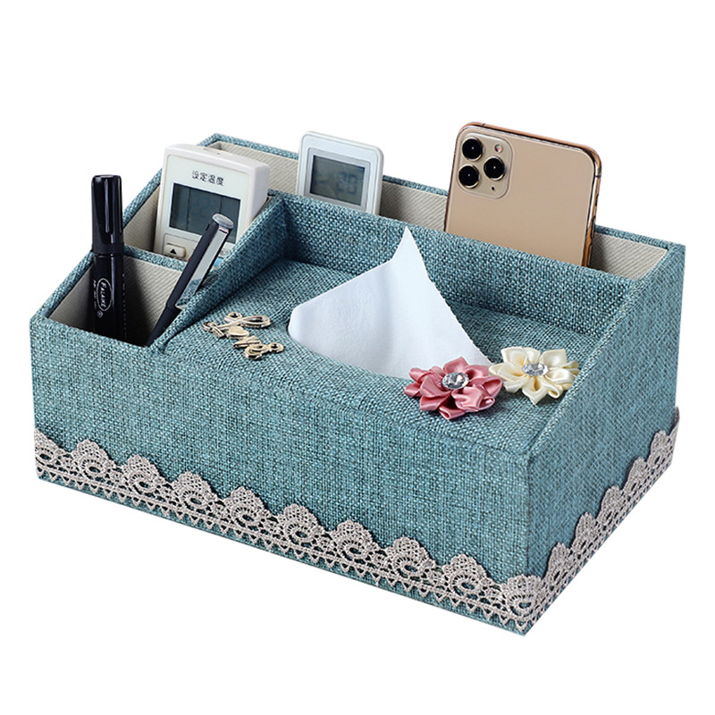 Bedside table storage box, multi-functional fabric home creative living room coffee table, tissue box, remote control toilet paper box