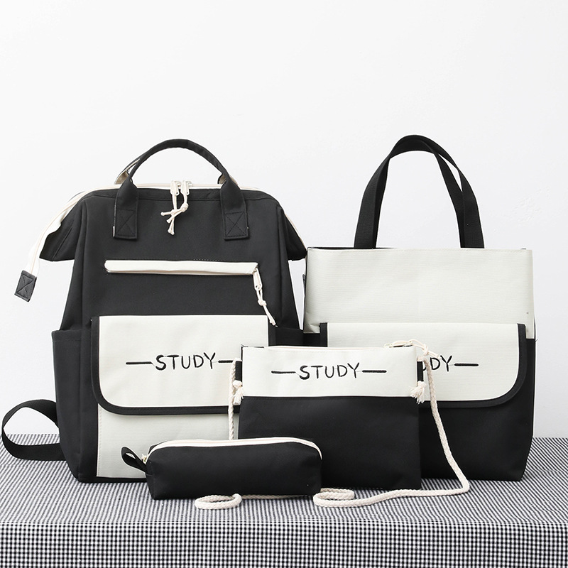 四件套书包女小学生三到六年级斜挎包中学生校园双肩包初中生背包