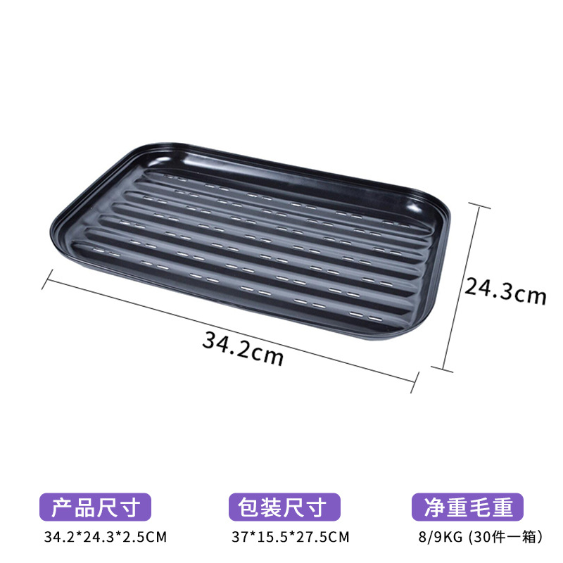 Marca De Aceite No Se Esmaltar Rectángulo Tartera Termoestable A Prueba De Óxido De Hierro Vasijas De Filete De Carne Vegetal Para Una Barbacoa magen de los detalles