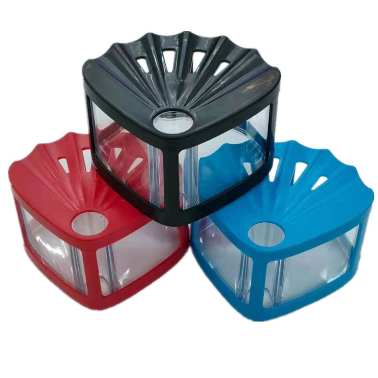 Creative fan-shaped Betta fish box superimposed rotating dual-use new plastic fish tank pet viewing landscape home Specification drawing