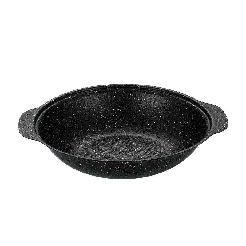Medical Stone Black Snowflake Pot Hammer Pattern Non-Coated Non-Stick Pot With Cover Thickened Stainless Steel Thermal Conductivity Layer Item Picture