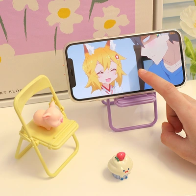 Cartoon Folding Simple Girl Heart Mobile Phone Stand Flat Watch Movie Live Simple Portable Camera Stand
