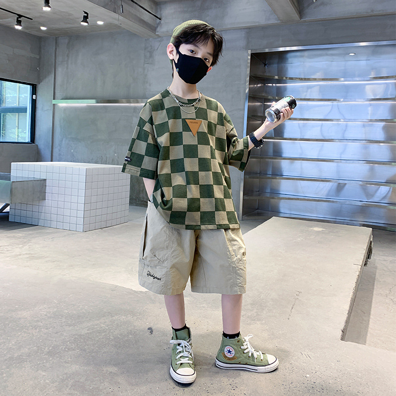 男童装夏装短袖t恤洋气2022新款中大童夏季儿童薄款半袖一件代发