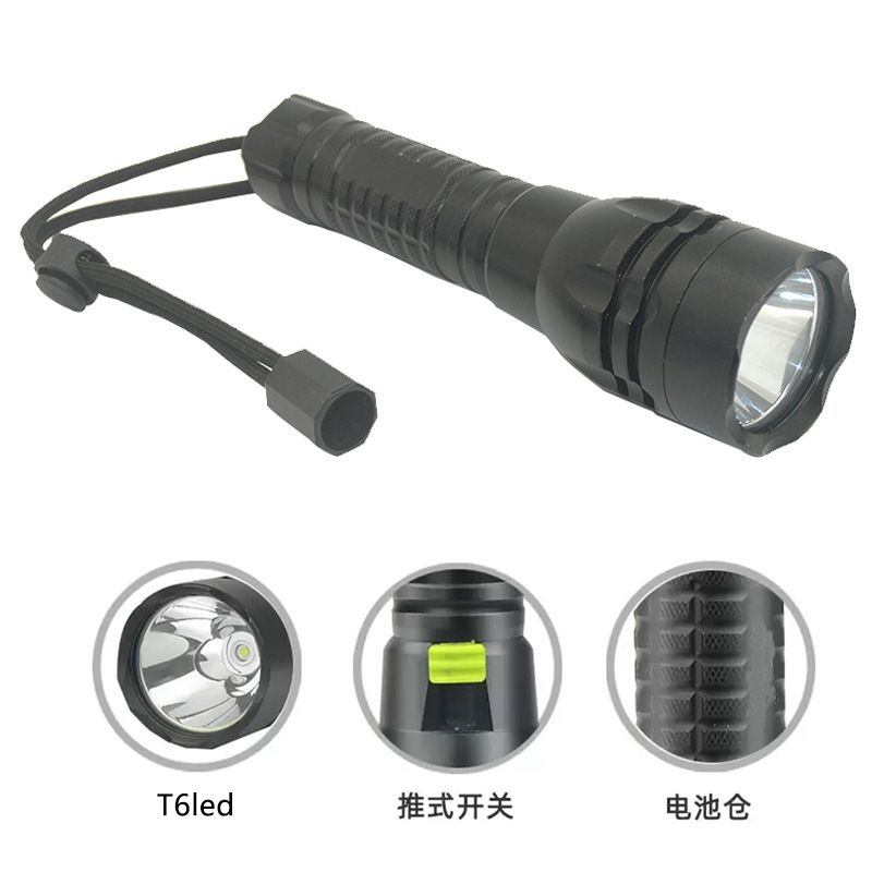 New LED multi-functional diving flashlight charging model T6 high-intensity waterproof long-range tactical flashlight Diving lamp details Picture