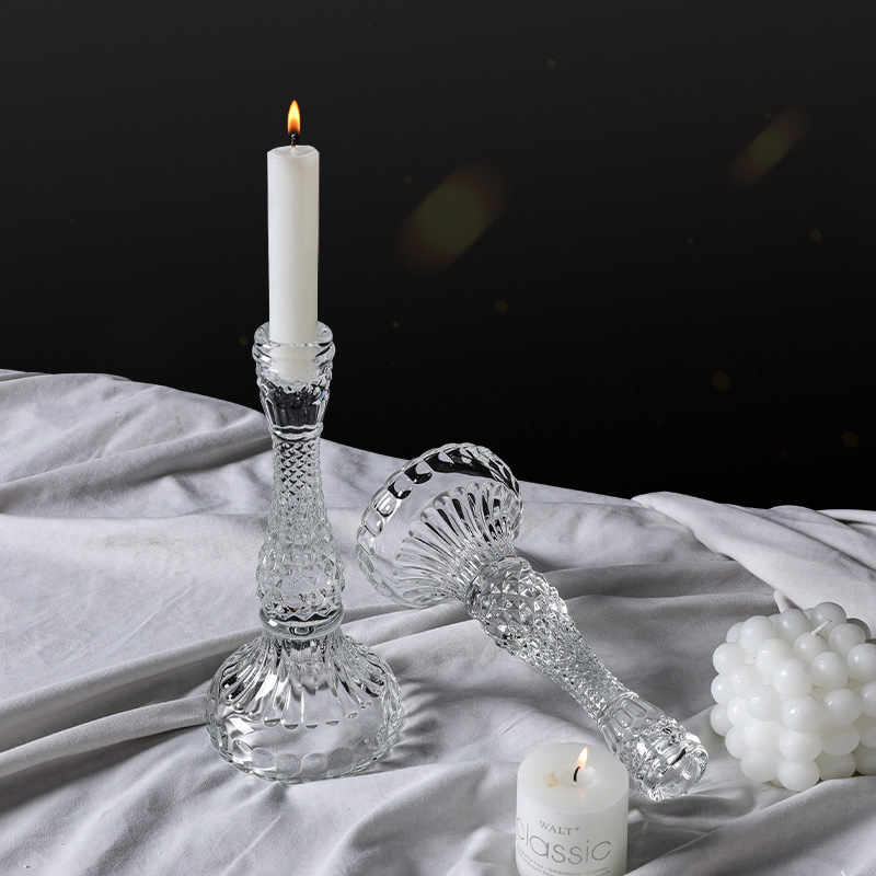 French Vintage Crystal Glass Candlestick Ins Nordic Romantic Candlelight Dinner Candlestick Props Ornaments Specification drawing
