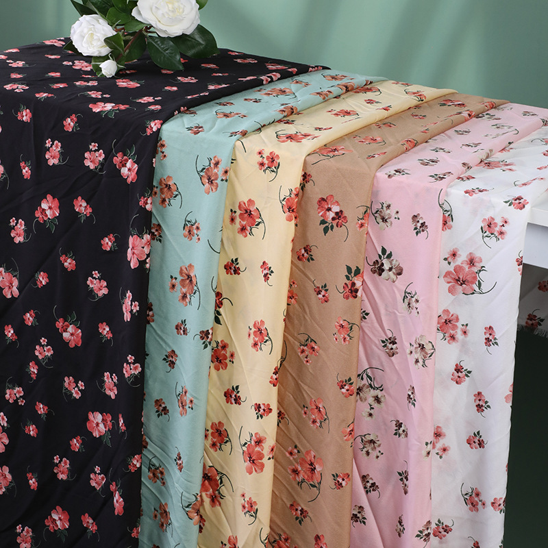 South Korea Silk Large Floral Printed Cloth Hanfu Ancient Clothing Printed Fabric Fashion Dress Floral Fabric