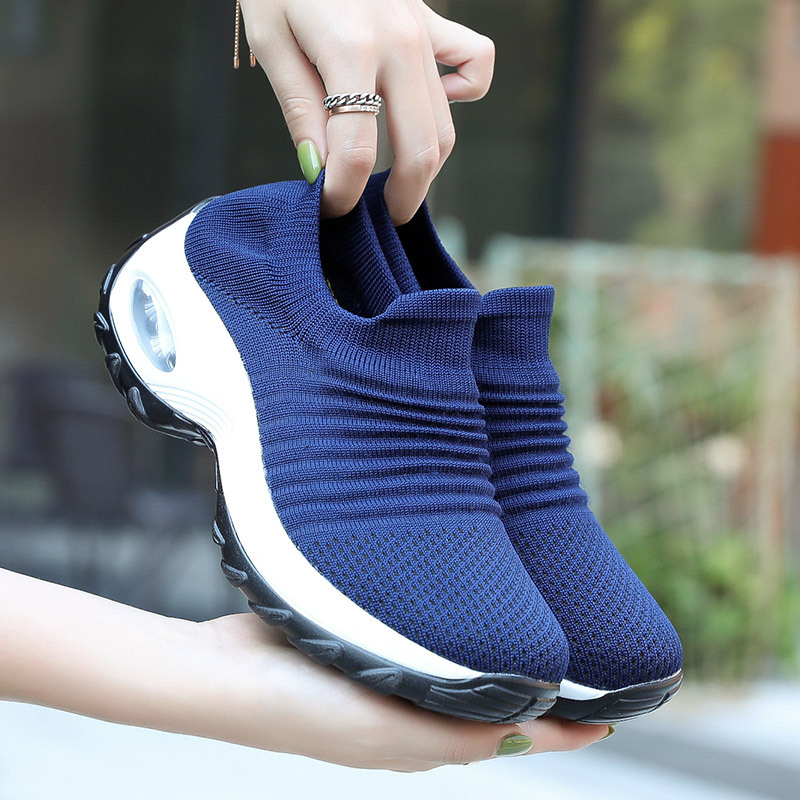 Athleisure Swing Shoes Cross-Border Large Size High Elastic Flying Woven Breathable Shoes Fashion Lightweight Socks Shoes details Picture