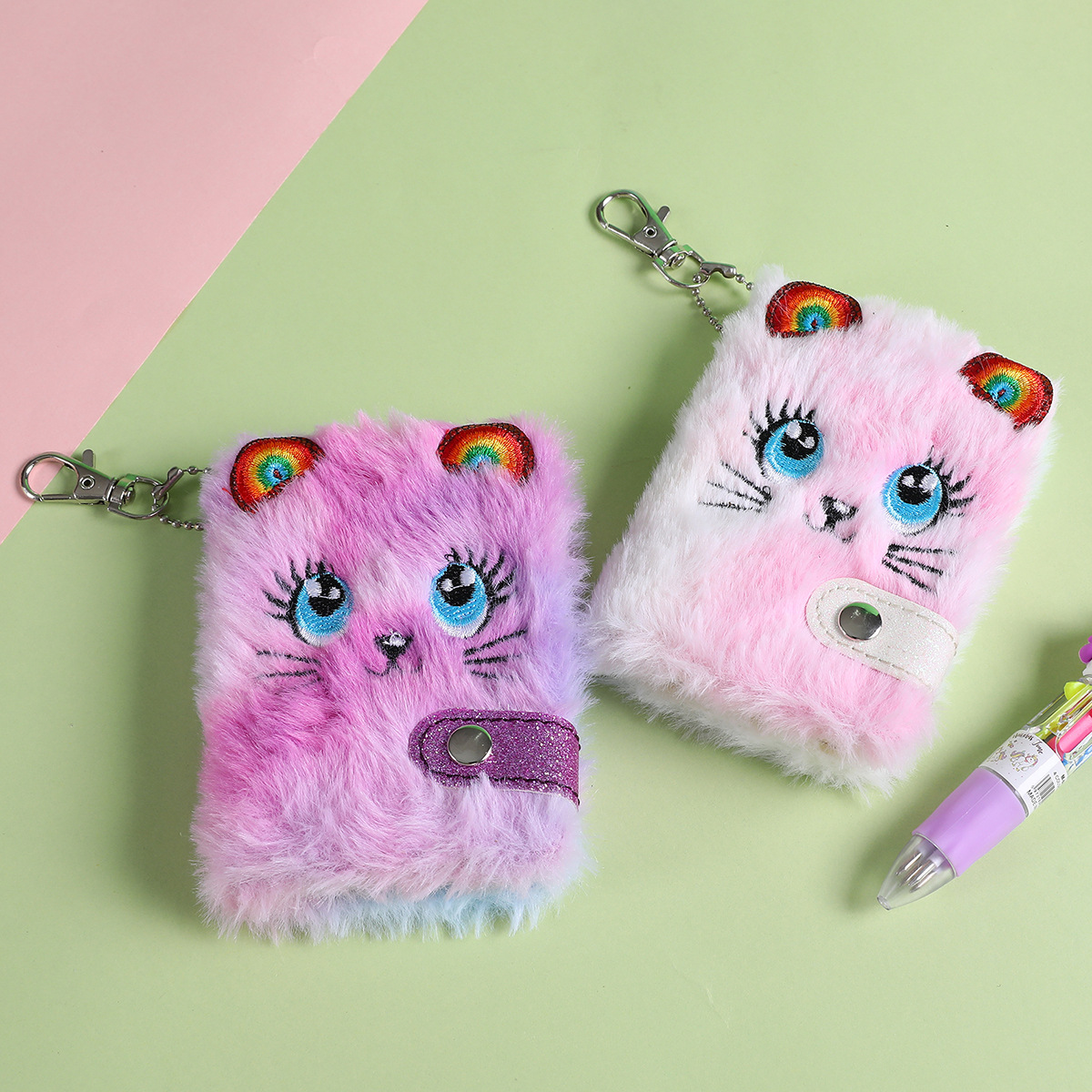 Thousand Yu Culture New Cartoon Plush Handbook Cute Cat Children's Book Bag Pendant Holiday Gift Book Specification drawing