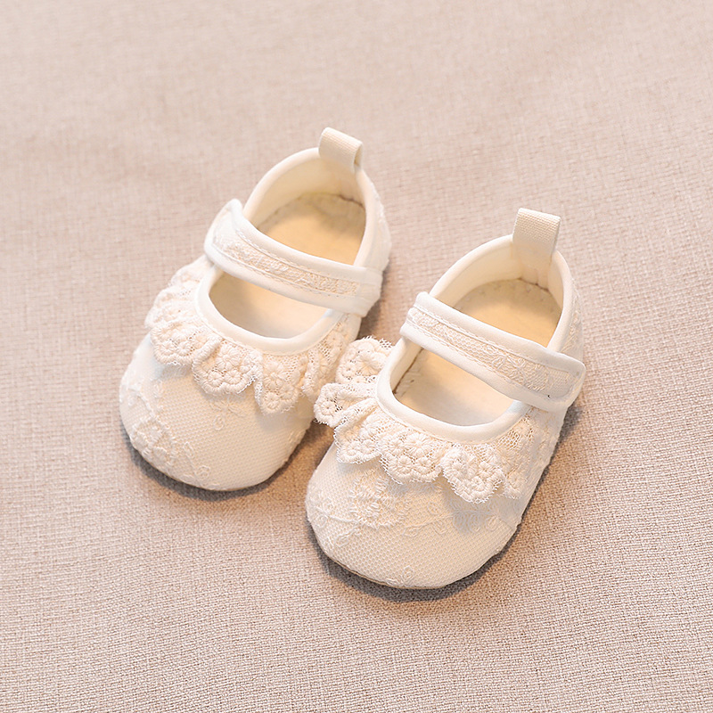 Wholesale 2023 Spring new style baby lace lace Korean princess shoes, soft soled walking shoes for girls in stock