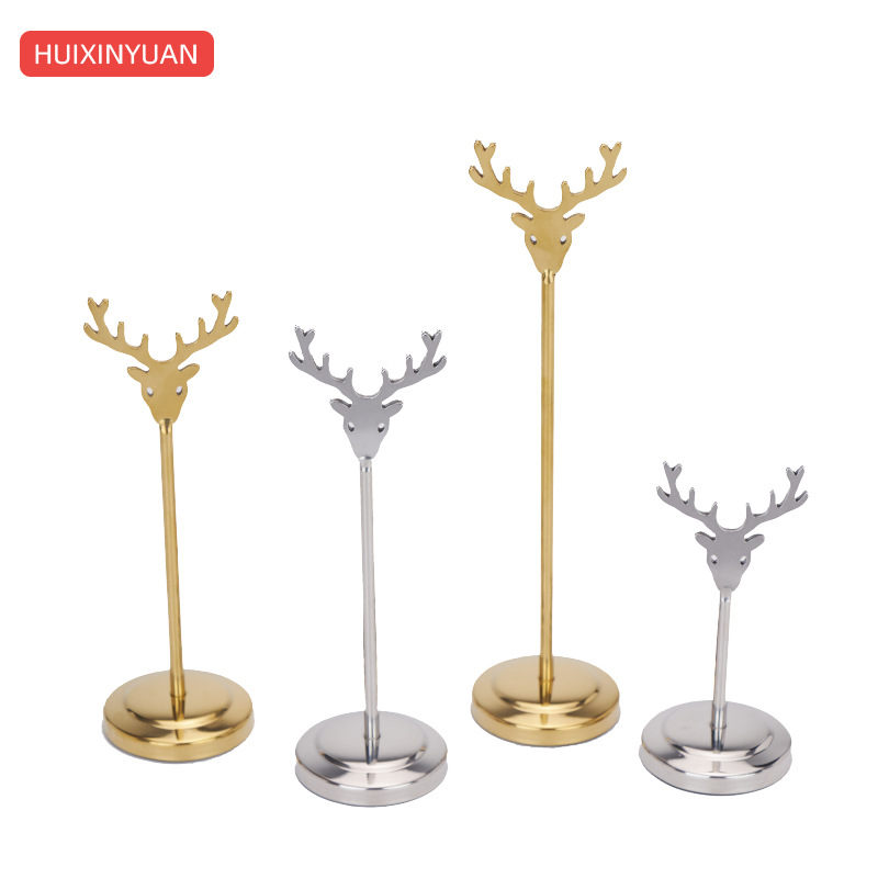 Deer stainless steel plate holder plate seat card Restaurant plate number holder plate banquet table number holder plate holder