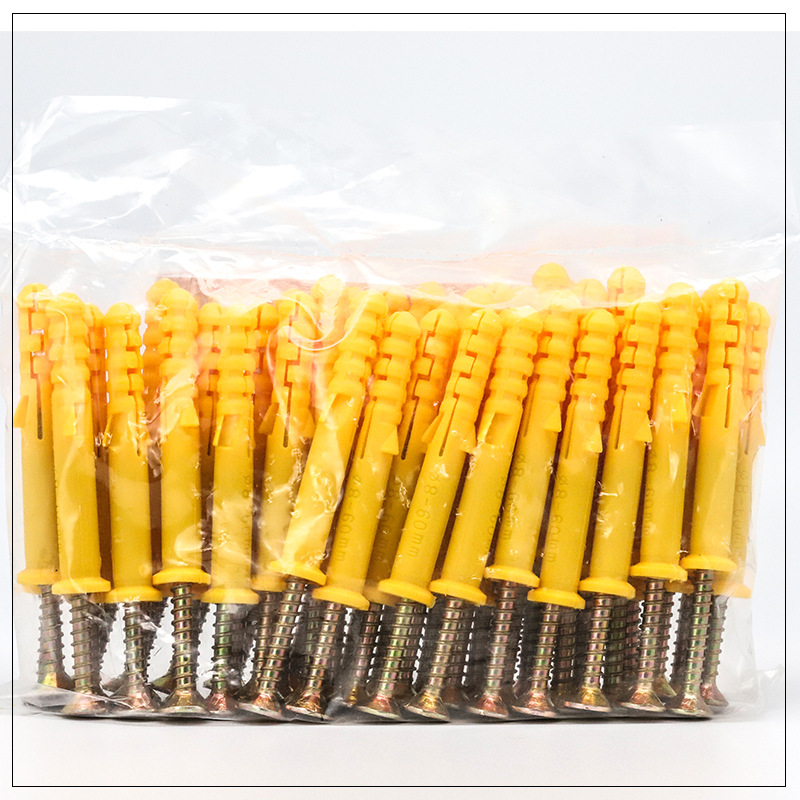 Small yellow fish plastic expansion tube, expansion screw, expansion plug bolt, expansion nail, self-tapping screw, rubber plug set 6/8/10 Application Scenario