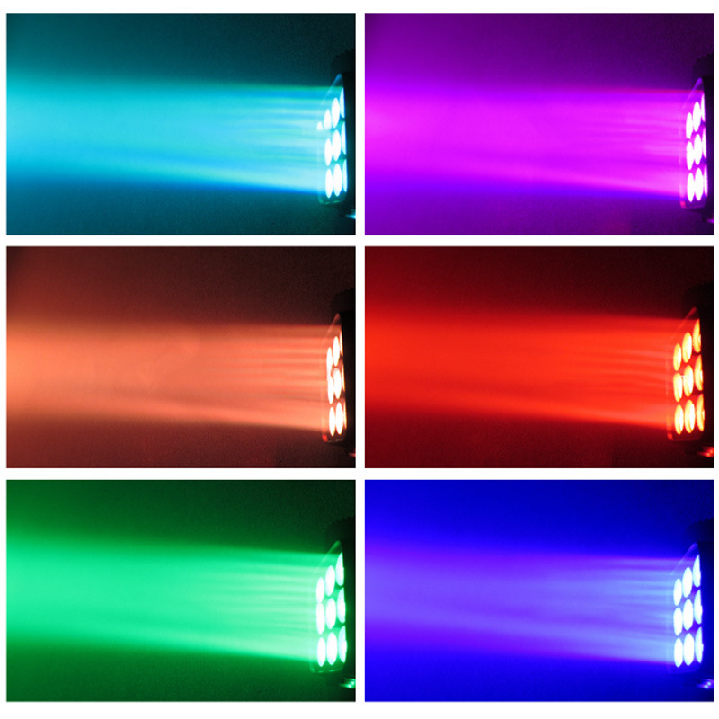 Cross-border nine-head rotating matrix light, full-color beam light, LED four-in-one dyed light, wedding disco, bar, shopping mall stage performance lighting equipment, atmosphere dynamic, colorful rotating high-brightness light beam effect light details Picture