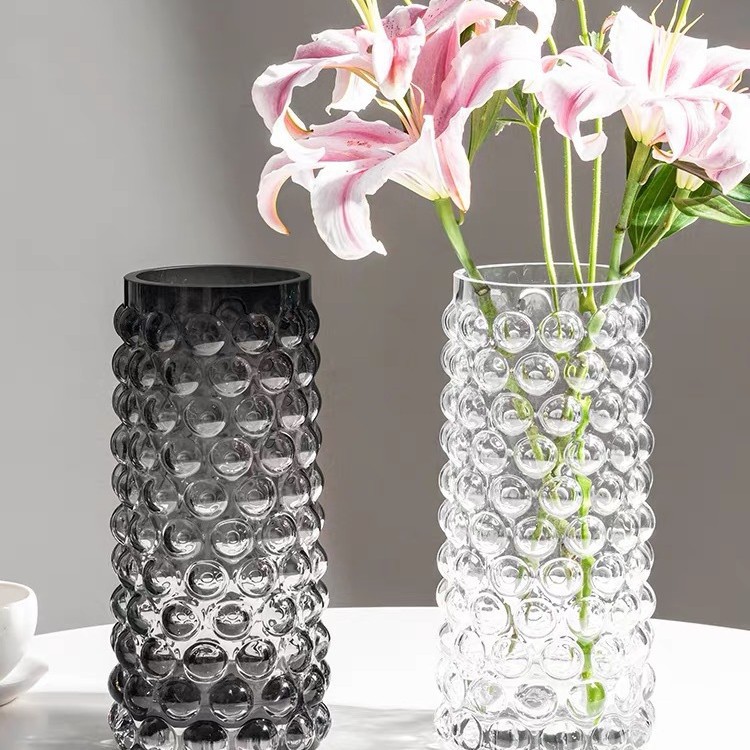 The Instagram-style glass vase is of high appearance level. It is a water-drop vase for the entrance hall, living room and dining room, and a high-end decorative item with flower arrangement Specification image