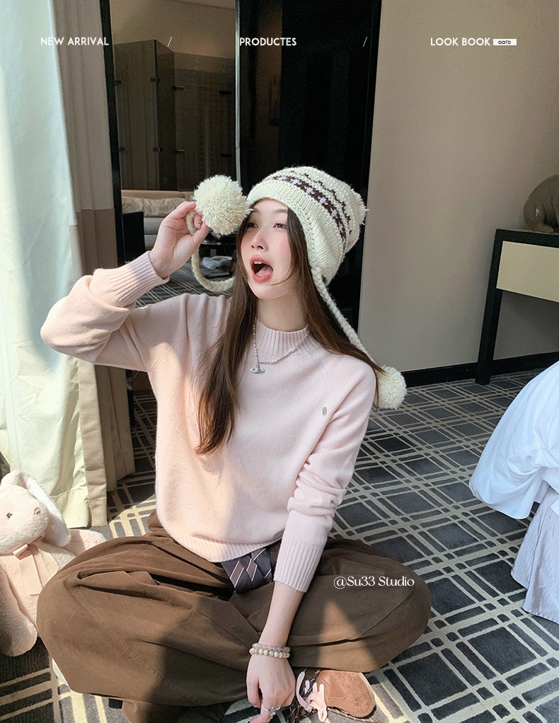 毛衣女秋冬2025新款无缝一体时髦洋气修身百搭显瘦针织上衣详情3