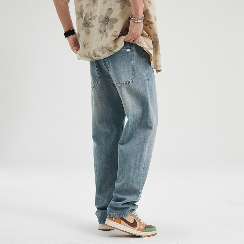 LKTM Men's Wear # American Lyocell wide-leg jeans for men, high-end, simple and versatile loose straight-leg pants Application Scenario