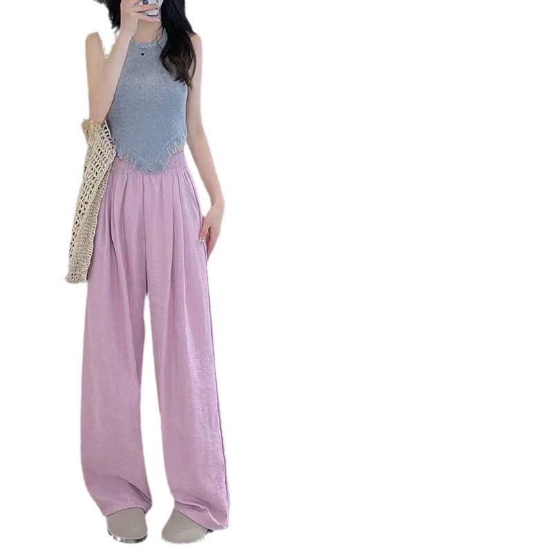 White Yamamoto Pants Women's Spring 2024 New Thin Loose Hanging Milk Pants Straight Leg Casual Wide Leg Pants Item Picture