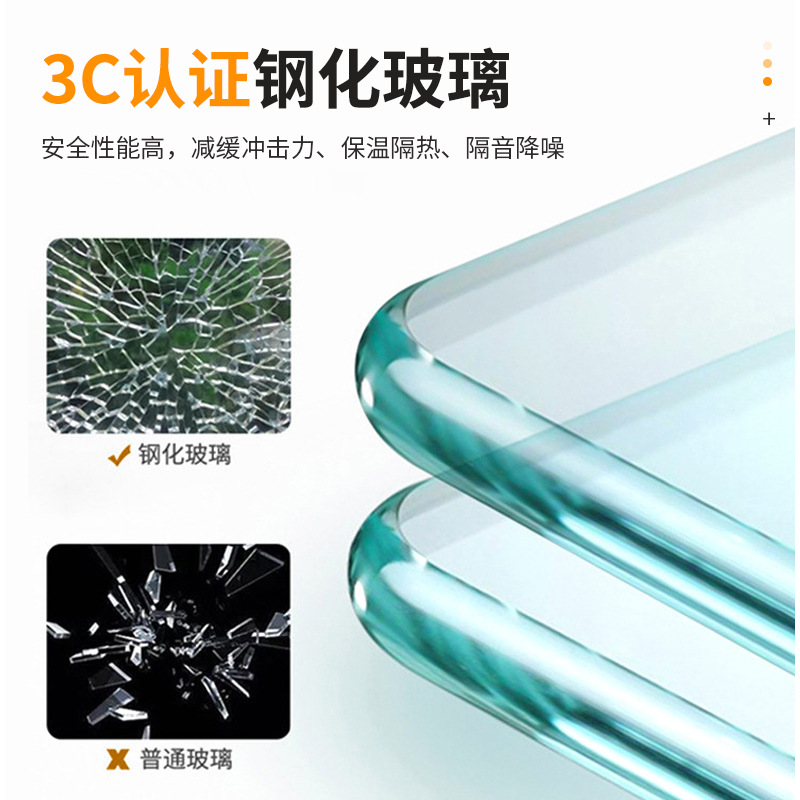 Ultra-narrow frame swing door, simple bathroom door, ultra-white Changhong double-layer tempered glass, aluminum alloy toilet door manufacturer details Picture