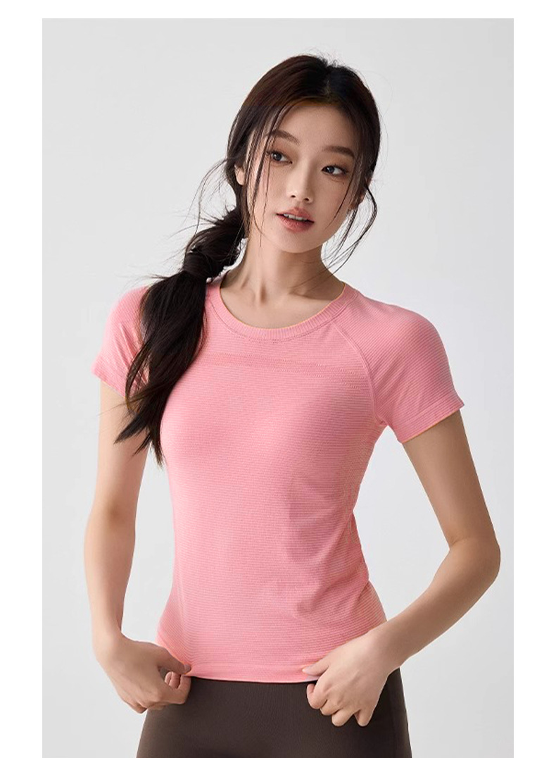 Weightlifting Fairy Summer Thin Sports short-sleeved women yoga running quick-drying top Slimming Casual T-shirt Outdoor training clothing POLO shirt pic 16