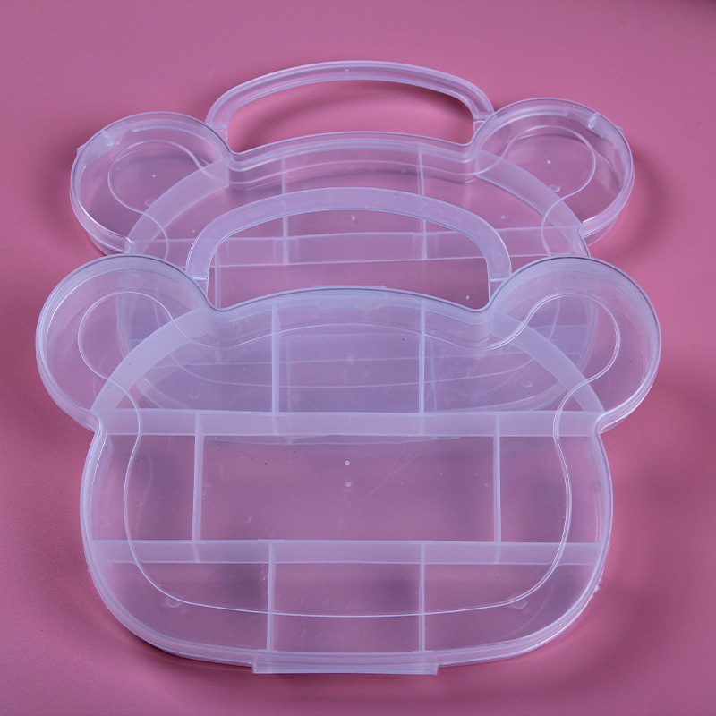 Manufacturers supply beautiful cute bear head storage box small jewelry box transparent pencil case thumbnail