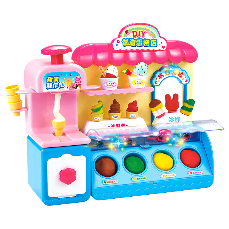 Niños pasar inicio juguetes color puré casa de helados tienda de helados helados ideas helados conos paletas moldes de plastilina Item Picture