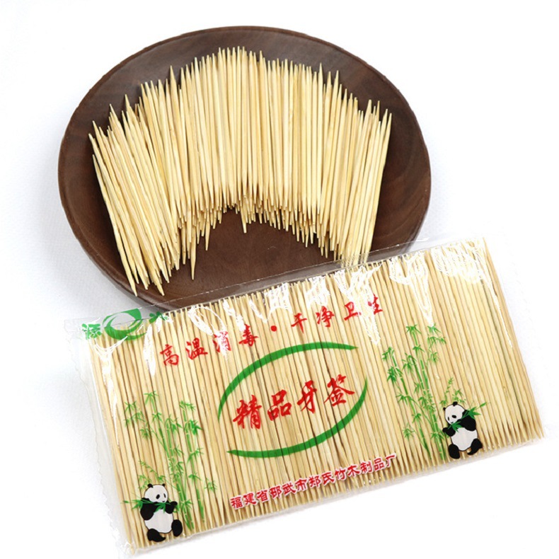 Double-headed bagged long toothpicks, tea bamboo toothpicks, wholesale portable disposable household toothpicks, hotel toothpicks