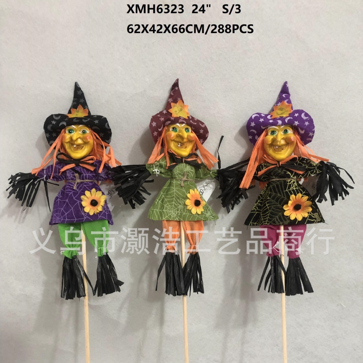 Source Manufacturers Supply Halloween Witch Scarecrow Pumpkin Cuttings Scarecrow Ghost Festival Scene Layout Props Specification drawing