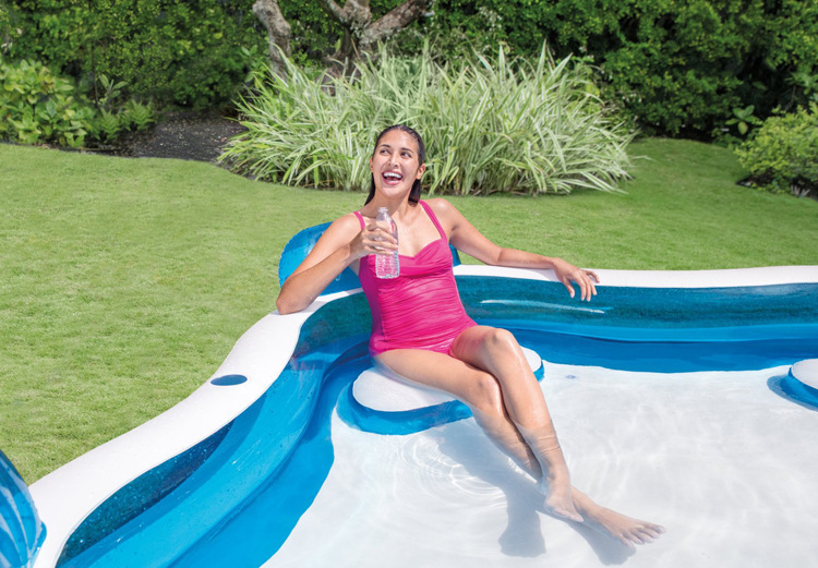 intex 56475 backrest seat family pool PVC parent-child interactive outdoor children's swimming and water play pool Specification image