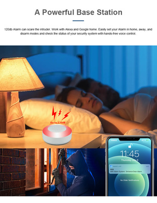 Doodle Intelligent support voice assistant small night light WiFi alarm remote control security alarm Application Scenario
