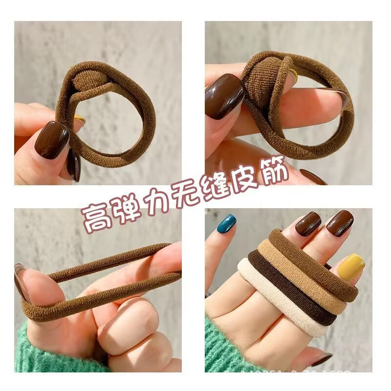The rubber band women's hair tie is a high-elasticity, durable and non-constricting hair tie. It is a new 2024 summer style hair tie with a simple and elegant look details Picture