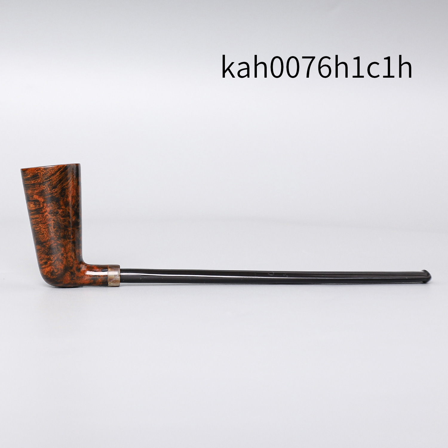 木香直式长柄阅读斗石楠木烟斗黑色硫化橡烟嘴木质手工实木烟斗