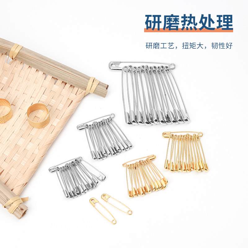 Factory direct nickel plated safety pin Large pin Wedding dress diy safety buckle pin shawl sweater buckle pin paper clip Specification drawing