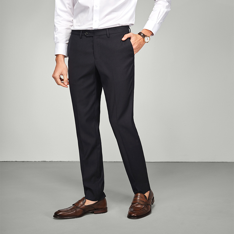 116 New men's professional suit pants for business, office, best man, high-end casual, elastic waist, loose suit pants for men details Picture