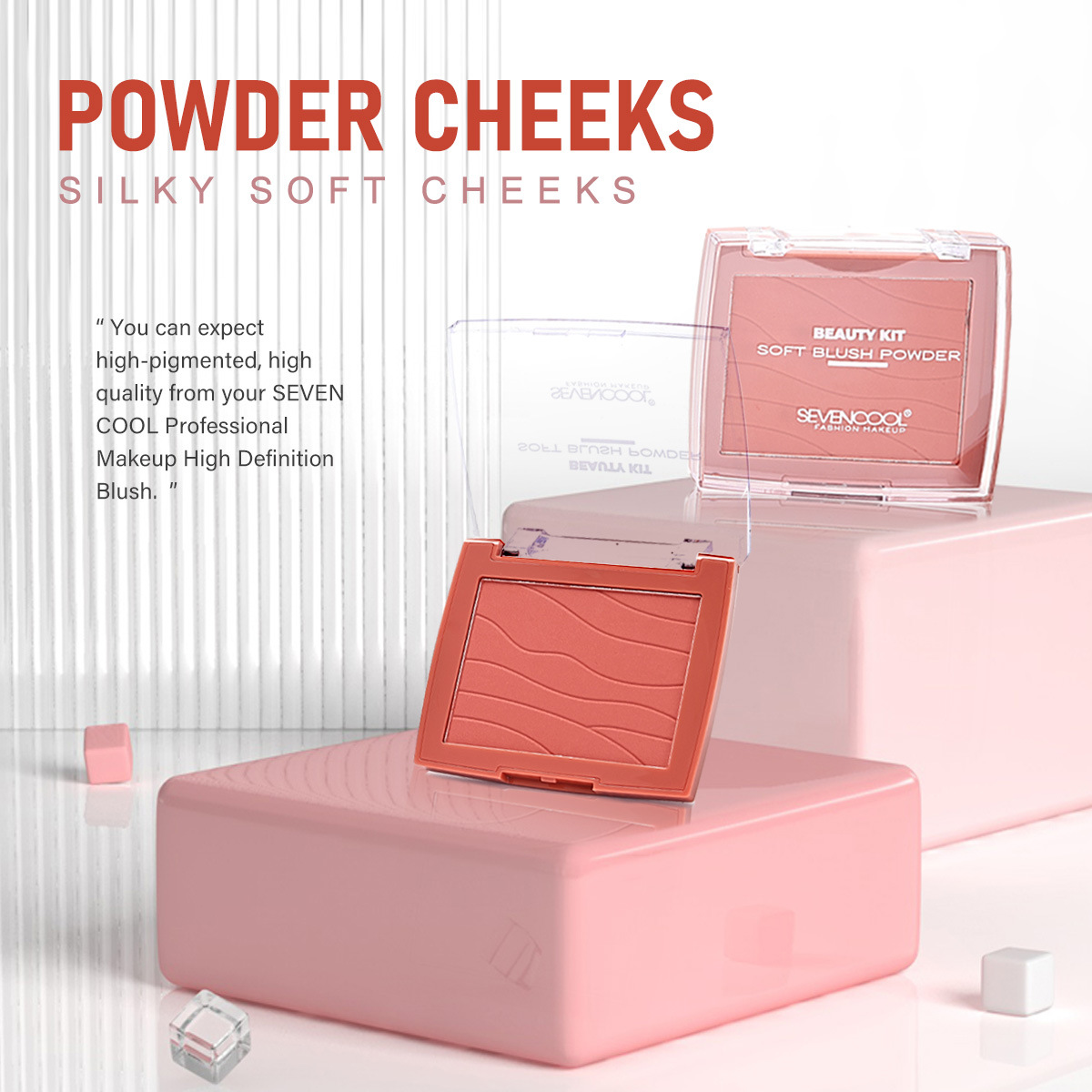 SEVENCOOL Blush matte, long-lasting whitening, easy to apply, blush cosmetics, makeup, nude series, single color blush details Picture