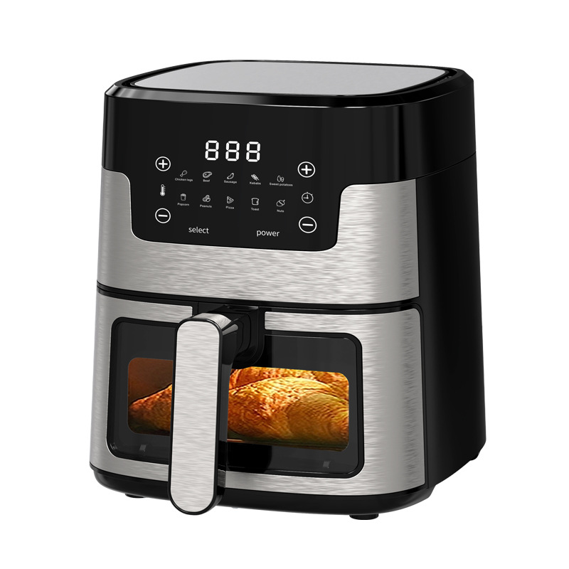 5L Air Fryer Large Capacity 2024 New Stainless Steel Visual Fryer Touch Cross-Border Custom European Regulations Item Picture