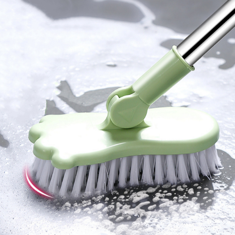 Stiff-Bristled Extension Rod Plastic Long-Handled Floor Brush Bathroom Cleaning Brush Tile Wall Cleaning Brush