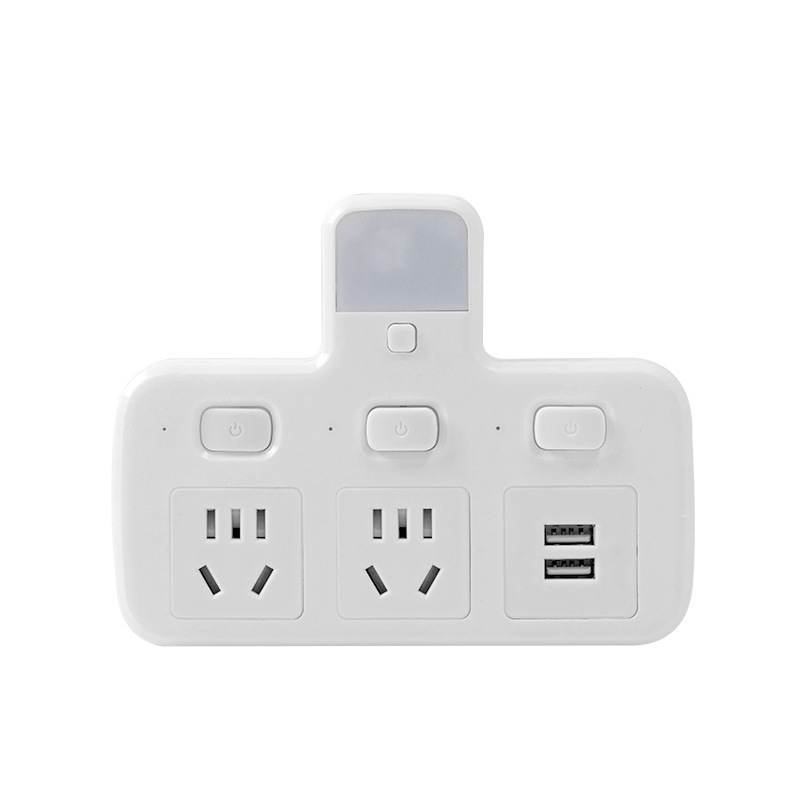 Multi-functional pure copper intelligent wireless converter socket, night light, USB independent switch power supply, one-turn multi-hole power strip Item Picture