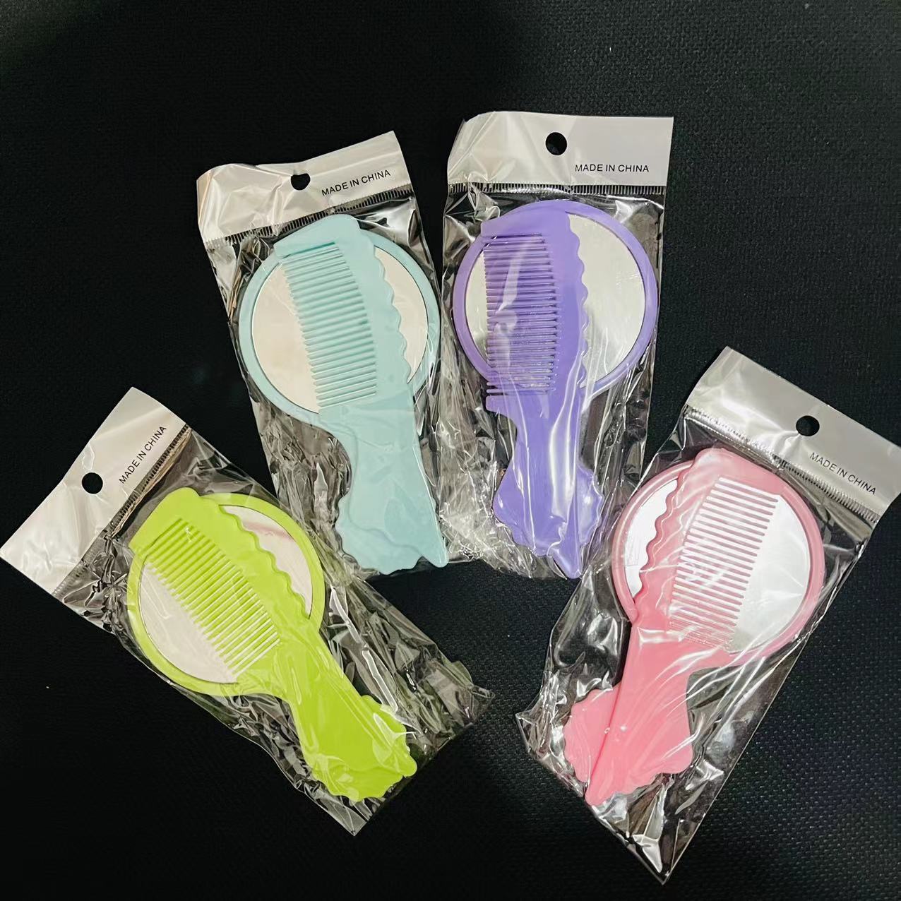 316 Mirror Comb set Portable small comb small mirror Number Hair comb Makeup Mirror Comb set Student handle full figure