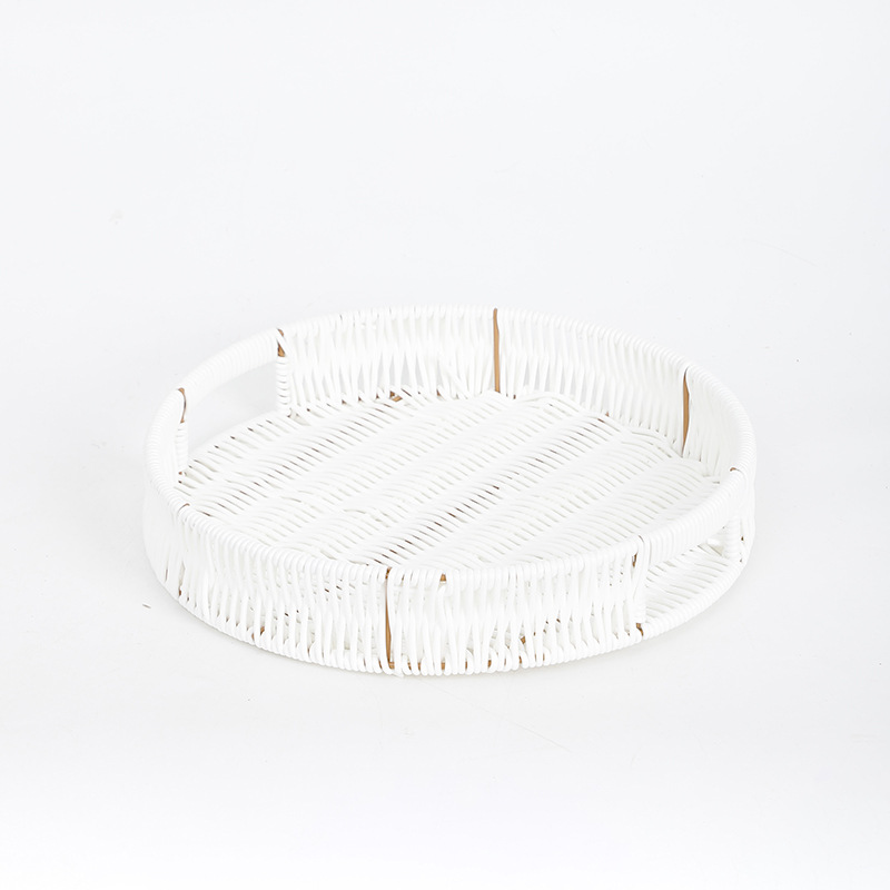 Bread basket, rattan imitation rattan storage basket, white pastry plate, fruit basket, snack, candy and steamed bun storage tray Item Picture