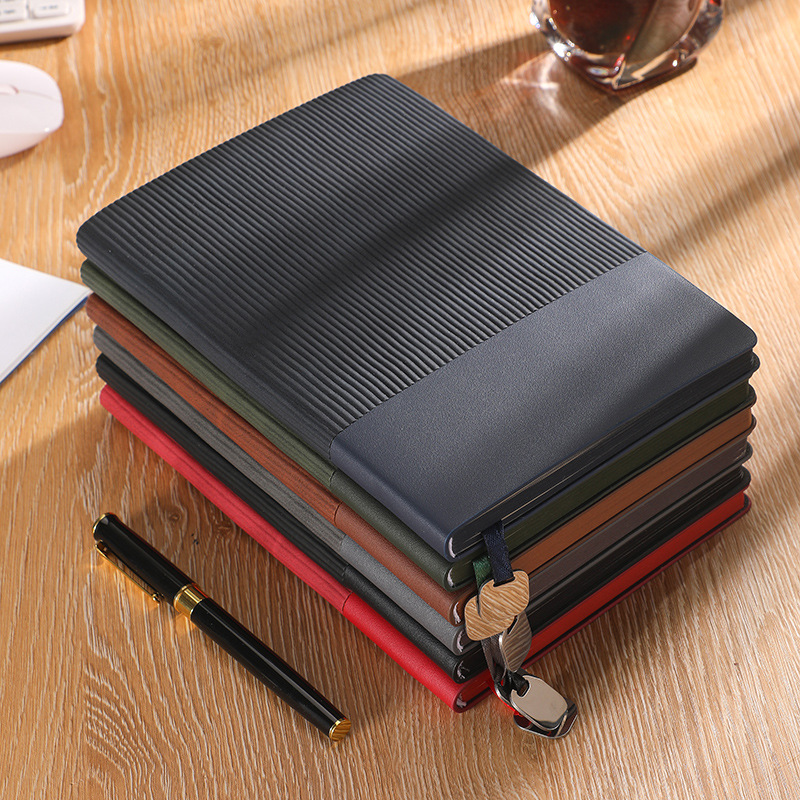 A5 Notebook High-Grade Soft Leather Business Office Notebook Set Can Print Logo Mosaic Notepad Wholesale