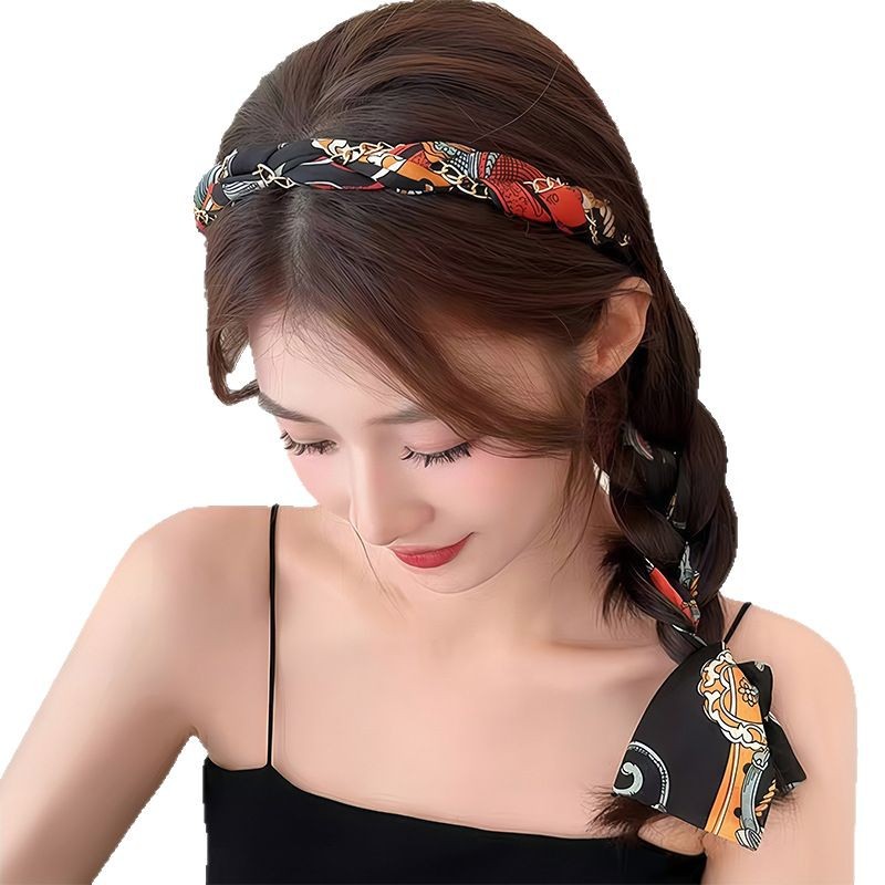 طقم شعر مجسم شعرة ذات شعر عالي مزود بوشاح شعر مربوط، غطاء شعر أحمر بشعر أحمر Item Picture