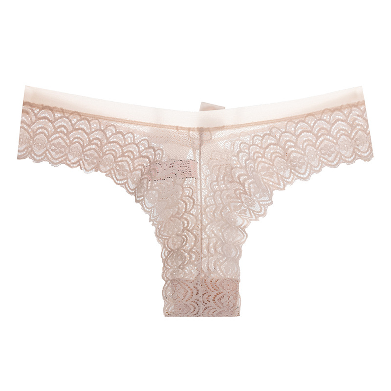 Cross-Border Factory Lace Thong Ladies Sexy Low-Rise T Pants Girls Hollow Thin Breathable Triangle Underwear Women Item Picture